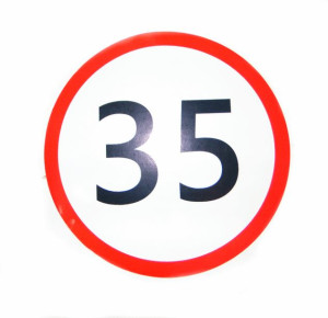 Naklejka ograniczenie prędkości 35 KM/H