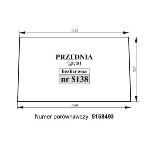 Szyba przednia Fiat gięta bezbarwna