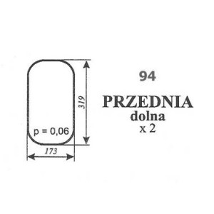 Szyba przednia dolna C-330 kabina Chojnów