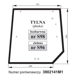 Szyba tylna MF 3902141M1