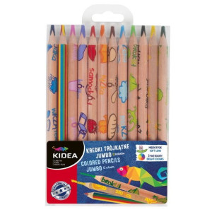 Kredki trójkątne Jumbo eko 12 kolorów - Kidea Derform