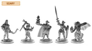 Czarna Gwardia - Zestaw 5 Szarych Figurek Na Kampanię Rpg 25 Mm