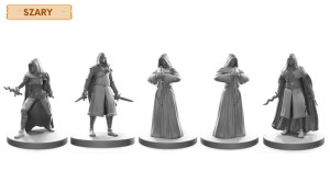 Mroczne Bractwo - Zestaw 5 Szarych Figurek Na Kampanię Rpg 25 Mm