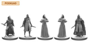 Mroczne Bractwo - Zestaw 5 Figurek Z Podkładem Na Kampanię Rpg 25 Mm