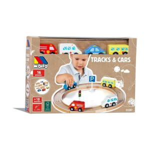 Zestaw Samochodów Moltó Tracks and Cars 16 Części
