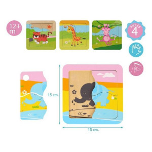 układanka puzzle Kiokids 4 pcs (15 x 15 cm)