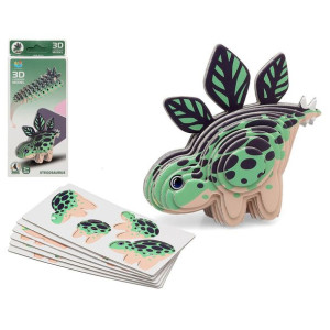 Puzzle 3D Dino Kolor Zielony 18 x 8 cm