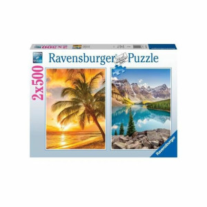 układanka puzzle Ravensburger Mountains & Beach 2 x 500 Części