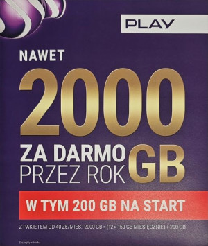 Starter Play 2000GB za darmo przez rok