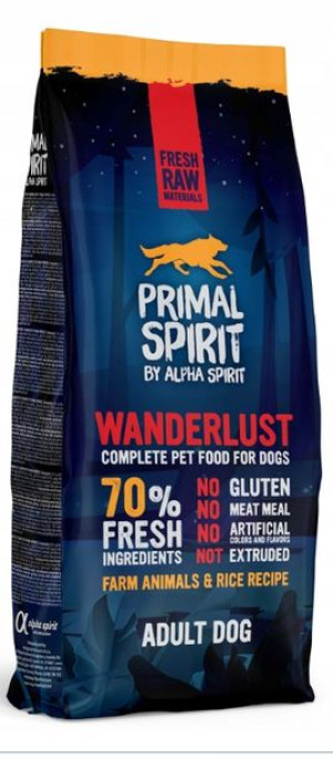 Primal Spirit Wanderlust 70% Fresh Miękka 12kg