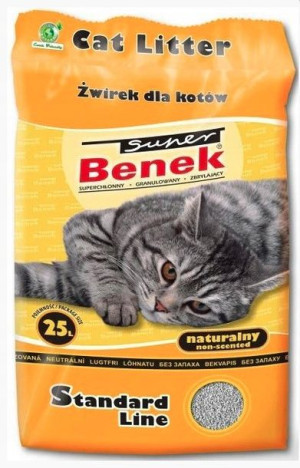 SUPER BENEK Żwirek bentonitowy naturalny 25 l