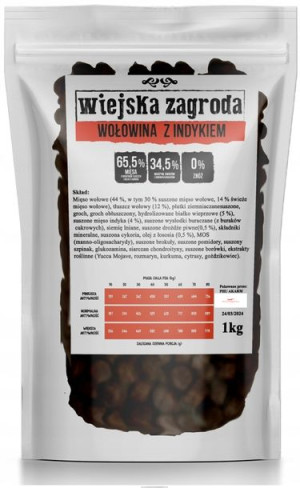 Wiesjka Zagroda Wołowina Indyk Duże Chrupki 1kg