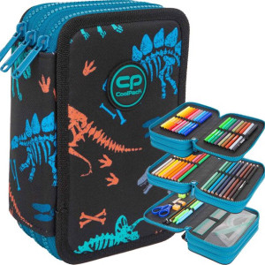 Coolpack Piórnik Trzykomorowy Wyposażenie Dinozaury