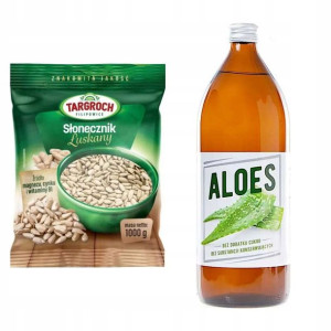 Słonecznik Łuszczony Flowpack 1kg + Sok Aloes 1l