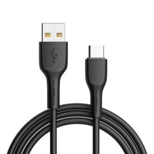 Kabel Silikonowy - USB na Typ C - QC 3.0 1 metr czarny