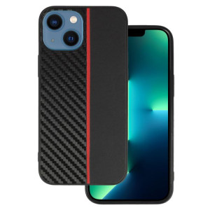 Tel Protect CARBON Case do Iphone 13 Czarny z czerwonym paskiem