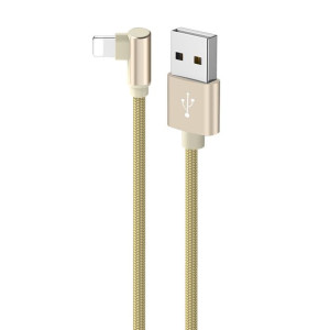 Borofone Kabel BX26 Express - USB na Lightning - kątowy 2,4A 1 metr złoty
