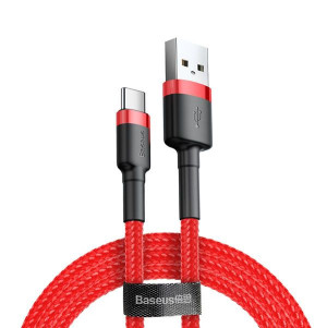 Baseus Kabel Cafule - USB na Typ C - 3A 0,5 metra (CATKLF-A09) czerwony