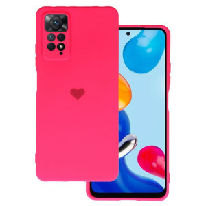 Vennus Silicone Heart Case do Xiaomi Redmi Note 11/Note 11S wzór 1 fuksja