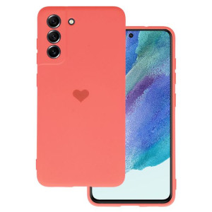 Vennus Silicone Heart Case do Samsung Galaxy S21 FE wzór 1 koralowy