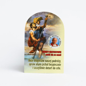 Święty Krzysztof - plakietka półokrągla samoprzylepna