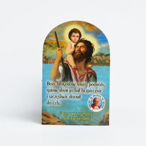 Święty Krzysztof - plakietka półokrągla samoprzylepna