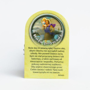 Święty Krzysztof - plakietka półokrągla samoprzylepna