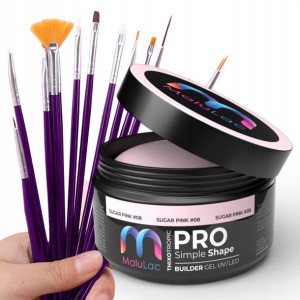 Zestaw żel gel MaluLac 45g + pędzelki do paznokci