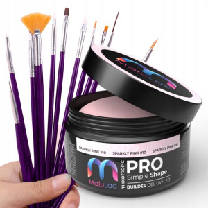 Zestaw żel gel MaluLac 45g + pędzelki do paznokci