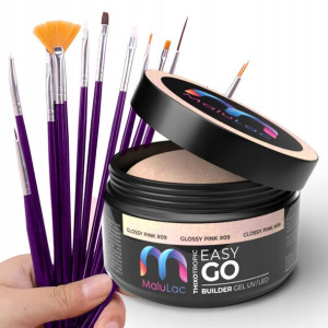 Zestaw żel gel MaluLac 45g + pędzelki do paznokci