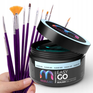 Zestaw żel gel MaluLac 45g + pędzelki do paznokci