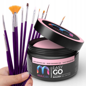Zestaw żel gel MaluLac 45g + pędzelki do paznokci