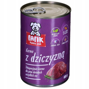 Fafik karma mokra z dziczyzną dla psów 400g