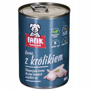 Fafik karma mokra z królikiem dla psów 400g