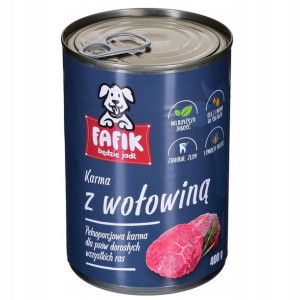 Fafik karma mokra z wołowiną dla psów 400g