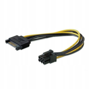 Kabel SAVIO AK-20 (SATA 15-pin M - 6-Pin M; 0,18m;
