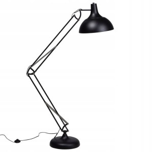 Lampa Podłogowa Regulowana Metalowa Czarna Parana