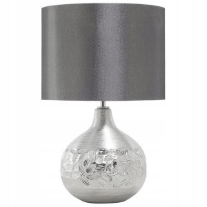 Lampka Nocna Porcelanowa Srebrna Yakima Lumarko!