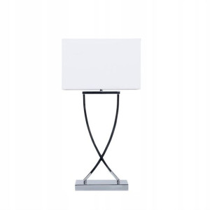 Lampa Stołowa Metalowa Srebrna Z Białym Yasuni Lum