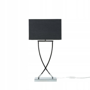 Lampa Stołowa Metalowa Srebrna Z Czarnym Yasuni Lu