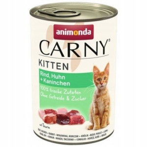ANIMONDA Carny Kitten smak: wołowina, kurczak i kr
