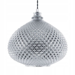 Lampa Wisząca Szklana Srebrna Madon Lumarko!