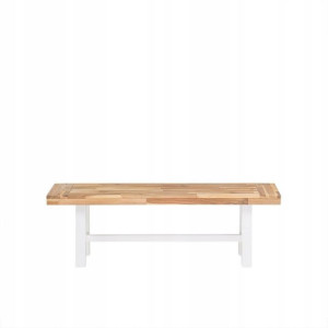 Ławka Ogrodowa 140 Cm Drewniana Biała Scania Lumar