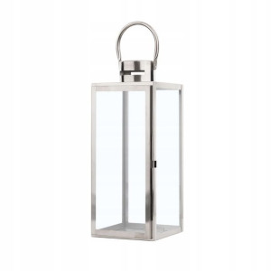 Lampion Stalowy 34 Cm Srebrny Cyprus Lumarko!