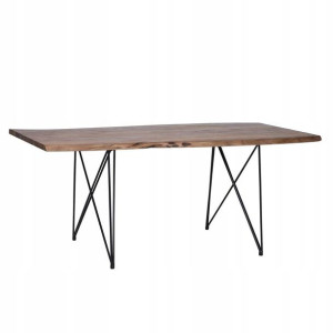 Stół Do Jadalni Akacjowy 180 X 90 Cm Ciemne Drewno