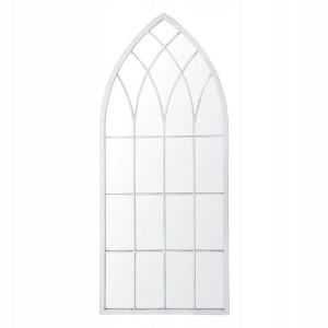 Metalowe Lustro Ścienne Okno 50 X 115 Cm Szare Cas