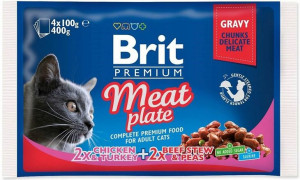 Brit Cat Pouches MEAT PLATE 400g (4x100g)