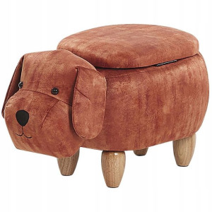 Pufa Zwierzak Ze Schowkiem Welurowa Brązowa Doggy