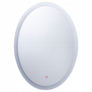 Owalne Lustro Ścienne Led 60 X 80 Cm Srebrne Viria