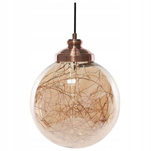 Lampa Wisząca Szklana Miedziana Beni Mała Lumarko!